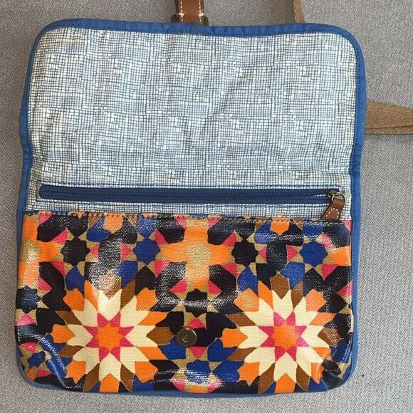 Vtg Fossil canvas coated colorful crossbody bag - Picture 4 of 5